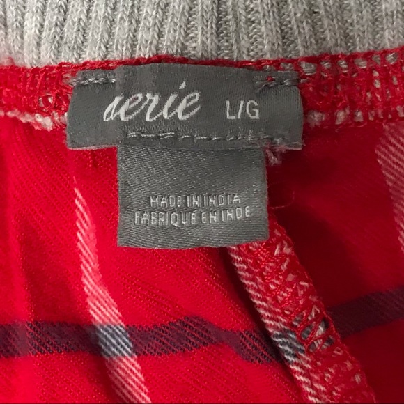 Aerie Plaid Tartan Pajama Pants Bottoms Jogger Sleep Cozy PJs Pockets - Picture 5 of 11